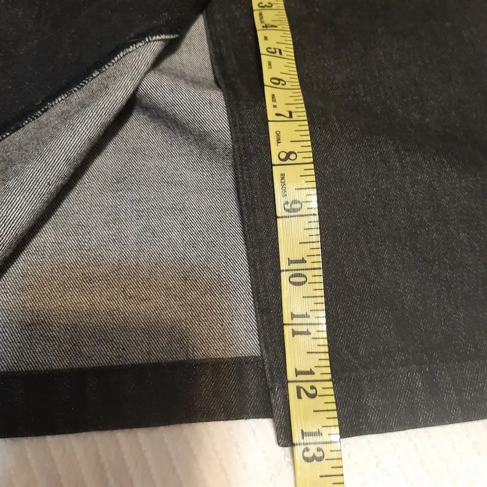 I.C Isaacs Modest Denim Black Maxi Skirt Pocket Size 12